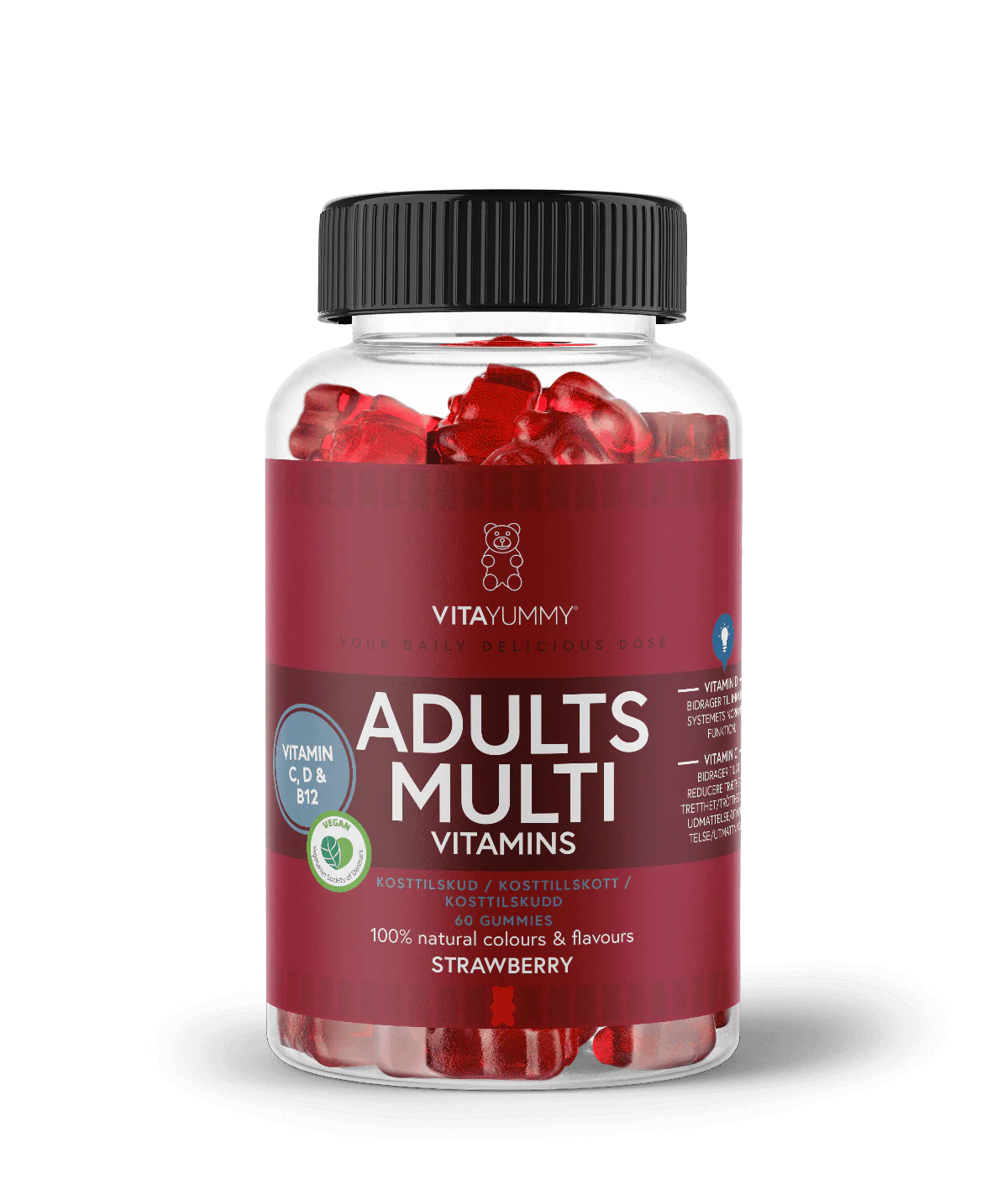 VitaYummy Adults Multi Gummies braškių skonio multivitaminai