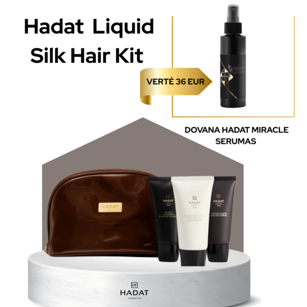 DOVANA | Hadat cosmetics Liquid Silk Hair Kit – skysto šilko rinkinys+ MIRACLE SERUMAS