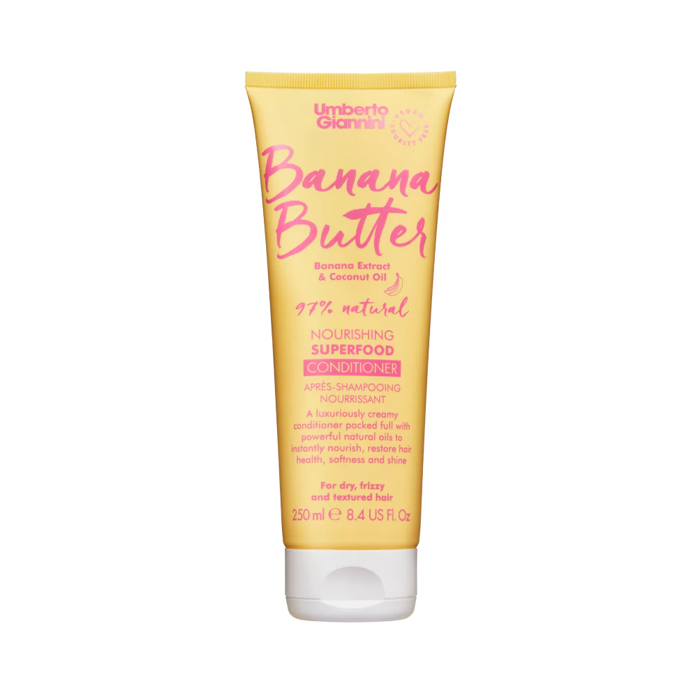 Umberto Giannini, Banana Butter, Vegan & Cruelty-Free & Natural Ingredients, Hair Conditioner, Nourishing & Moisturising, 250 ml