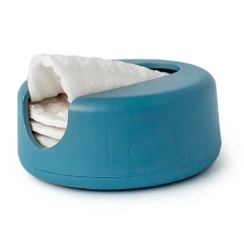 Reusable makeup remover pads LastRound Raccoon Blue with case, washable, cleanable, 7 pcs.