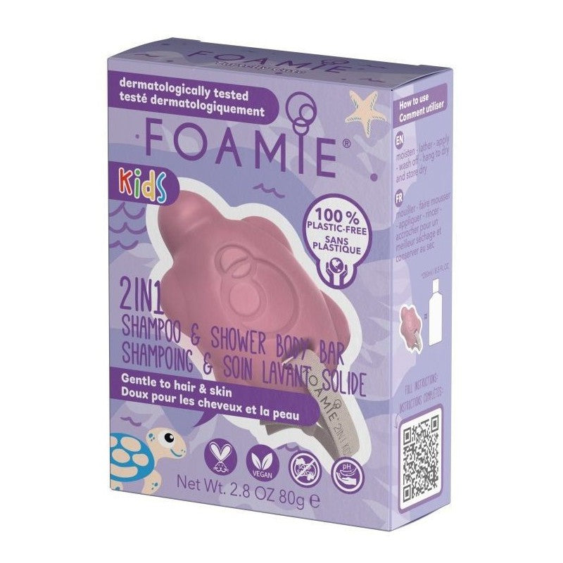 Foamie Kids 2 in 1 Shower Body Bar For Kids Turtelly Cute is suitable for skin and hair.