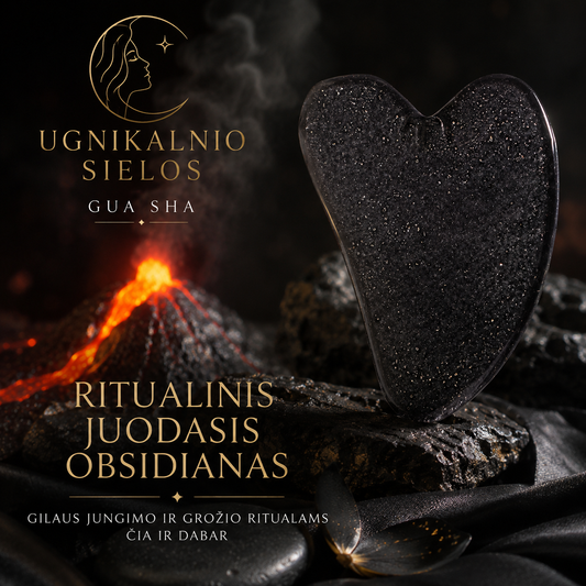 Ugnikalnio Sielos Gua Sha: Ritualinis Juodasis Obsidianas