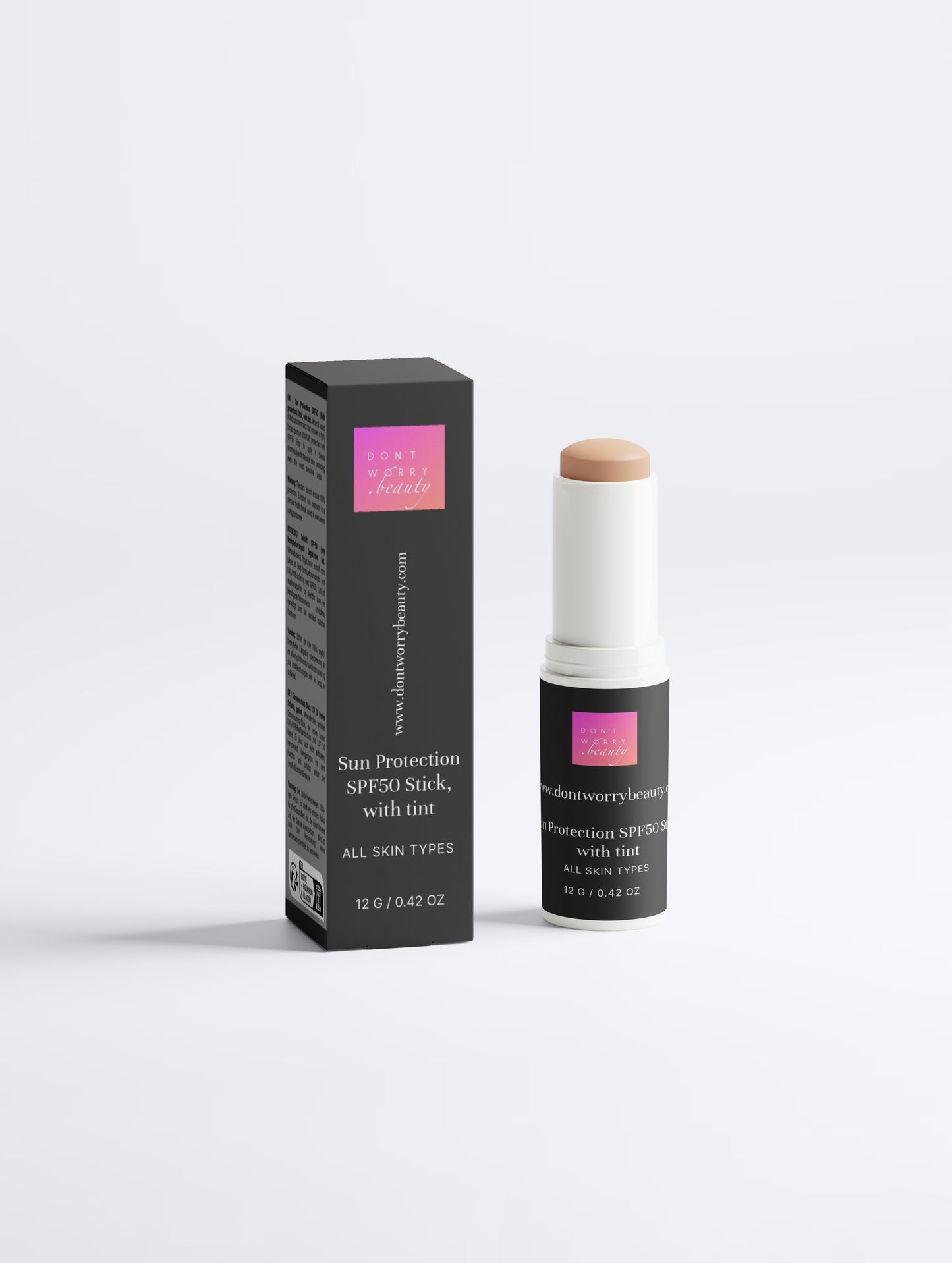 Don't Worry Beauty apsauginis pieštukas nuo saulės SPF50 (su prisitaikančia spalva), 12 g