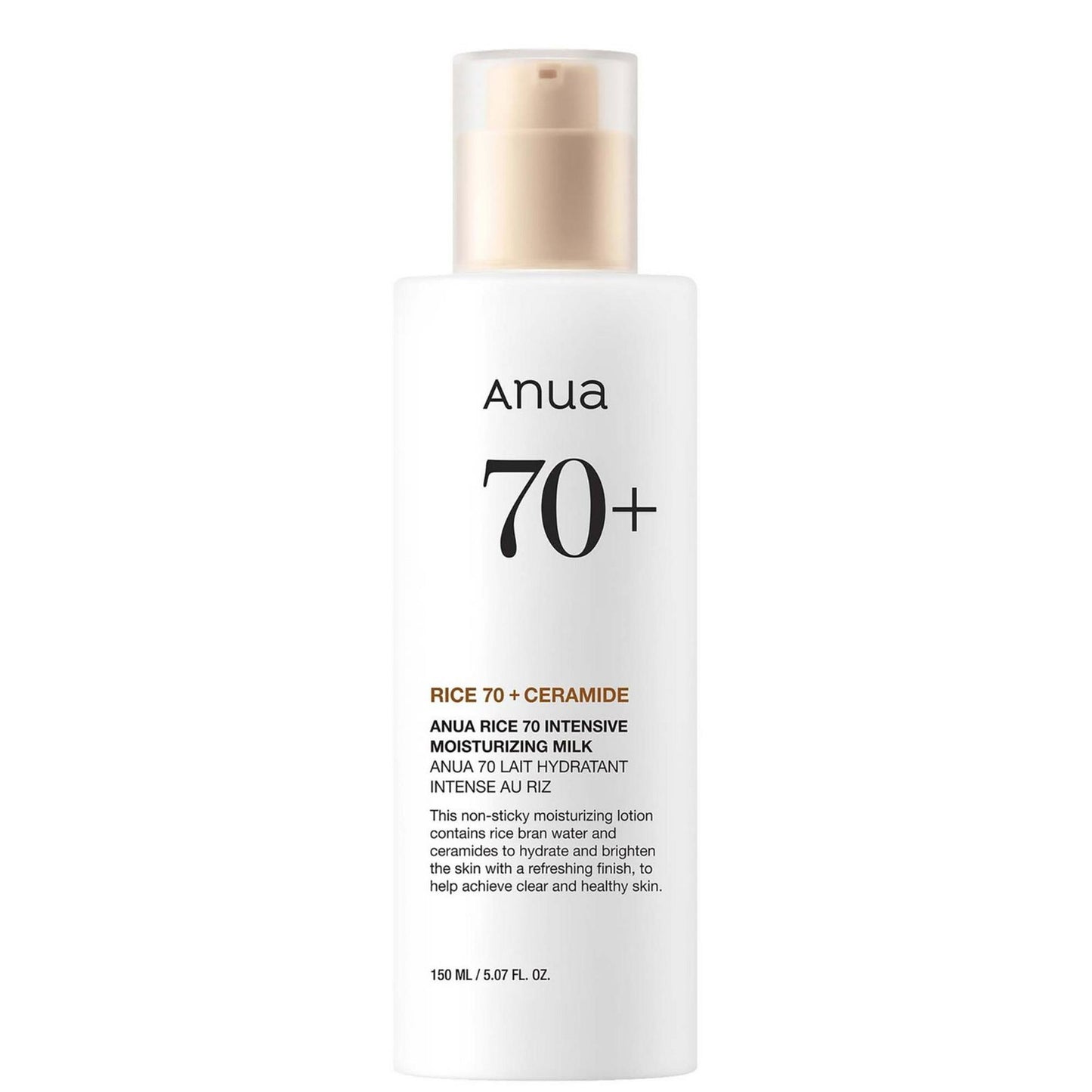 Anua, Rice 70 Glow, Rice, Intense Hydration, Milk, For Face, 150 ml