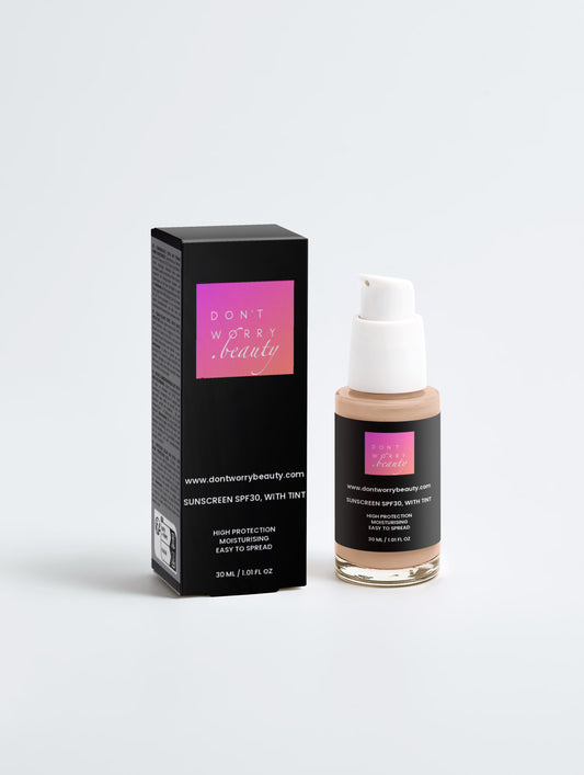 Don’t Worry Beauty apsauginis veido kremas nuo saulės su atspalviu SPF30, 30 ml