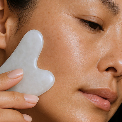 Auroros Sielos Gua Sha: Ritualinis Baltasis Jadeitas