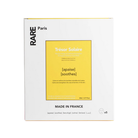 RARE PARIS Trésor Solaire box soothing face mask, set of 5 pieces