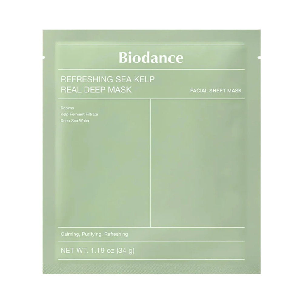 Biodance, Refreshing Sea Kelp, Purifying, Sheet Mask, For Face, 34 g