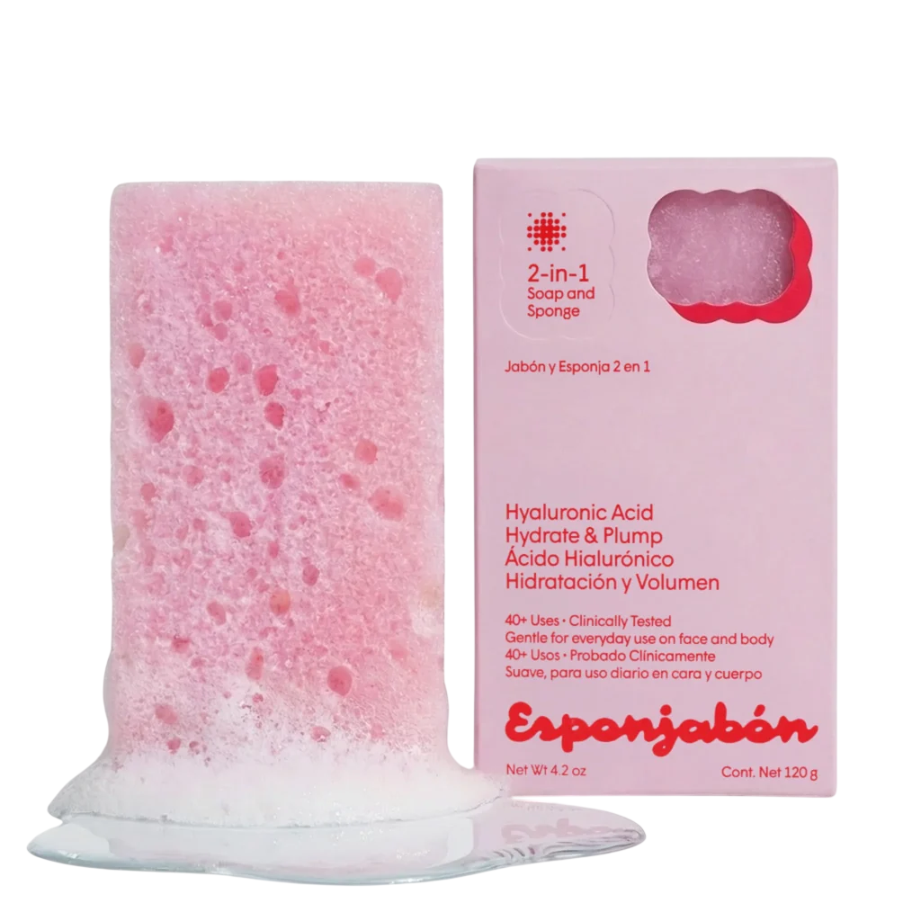 Esponjabon, Hyaluronic Acid, Cleansing & Hydrating, Massage Soap Bar, Face & Body, 120 g