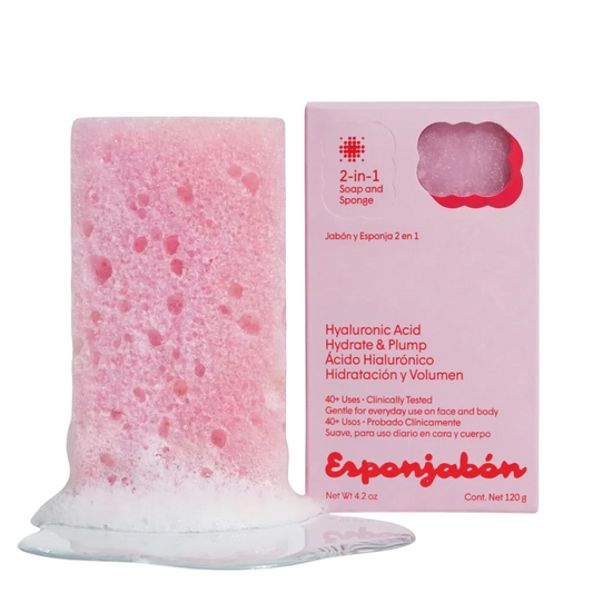 Esponjabon, Hyaluronic Acid, Cleansing & Hydrating, Massage Soap Bar, Face & Body, 120 g