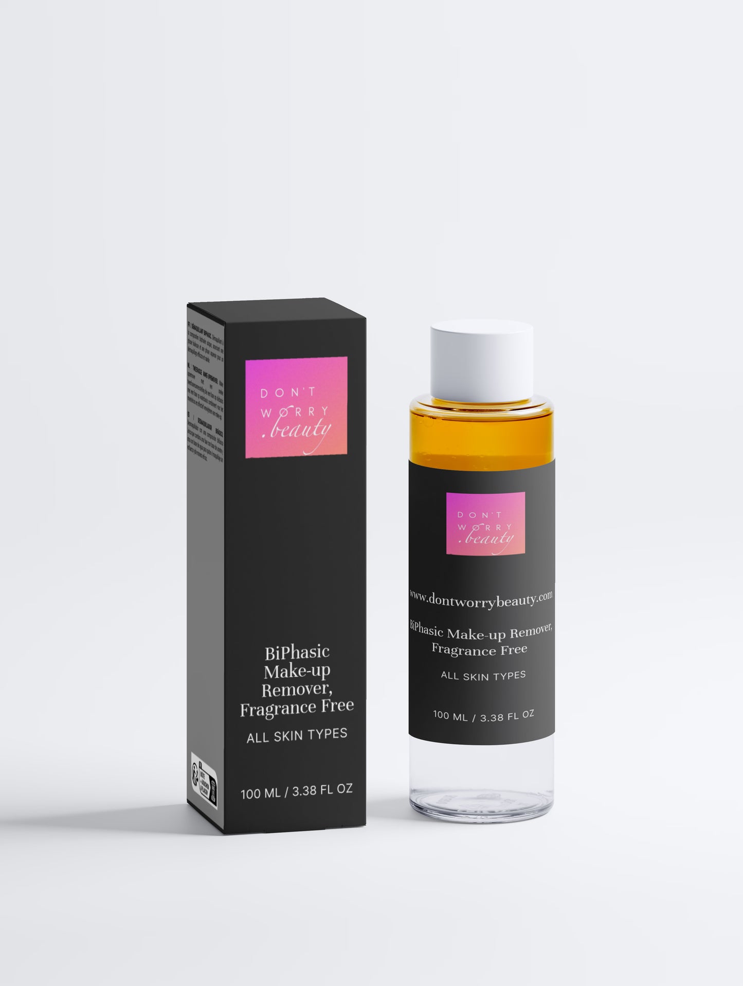 Don't Worry beauty dvifazis makiažo valiklis (Fragrance Free), 100ml