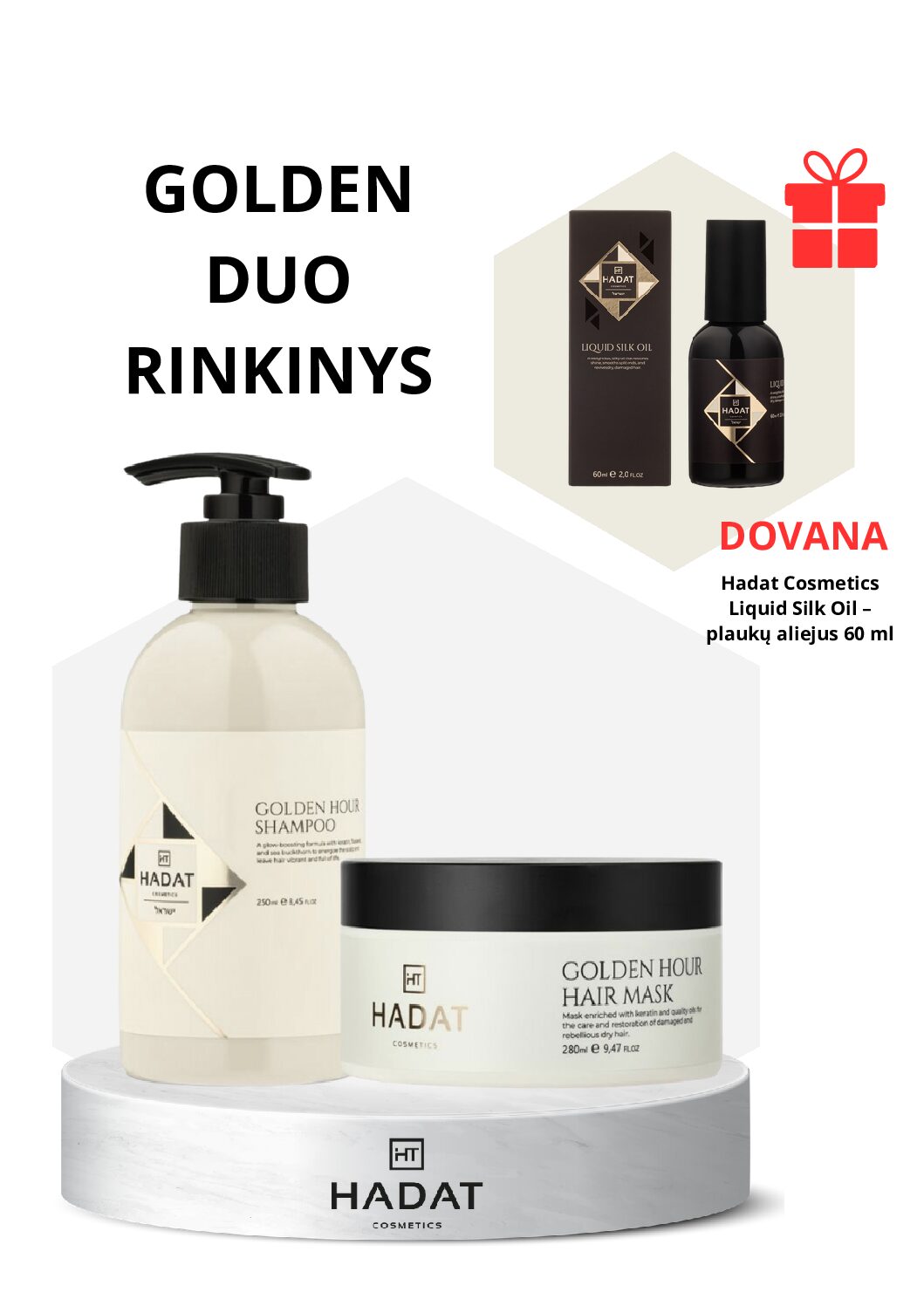 Hadat Cosmetics GOLDEN DUO Rinkinys + DOVANA