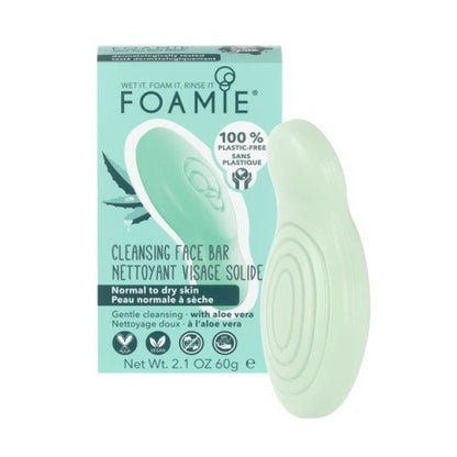 Kietasis veido prausiklis Foamie Face Bar Aloe You Vera Much normaliai ir sausai odai