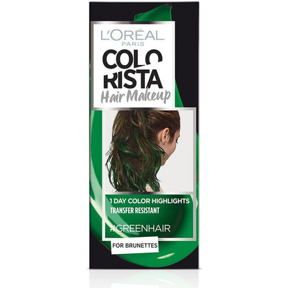 L'Oreal Paris, Colorista Hair Makeup, Semi-Permanent Hair Dye,  #GREENHAIR, 30 ml
