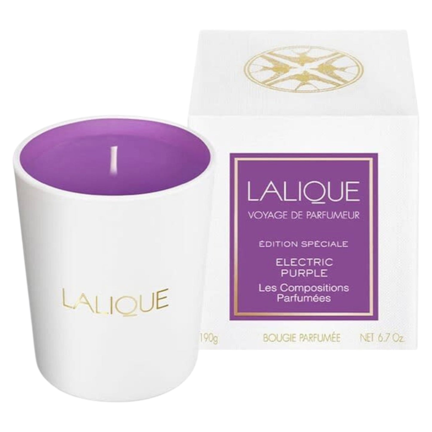Lalique, Les Compositions Parfumees - Electric Purple, Woody Fruity, Scented Candle, 190 g