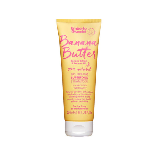 Umberto Giannini, Banana Butter, Vegan & Cruelty-Free & Natural Ingredients, Hair Shampoo, Nourishing & Moisturising, 250 ml