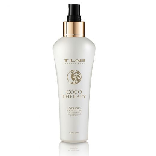 T-LAB PROFESSIONAL Coco Therapy Overnight Serum Deluxe sausų ir pažeistų plaukų naktinis serumas, 150ml