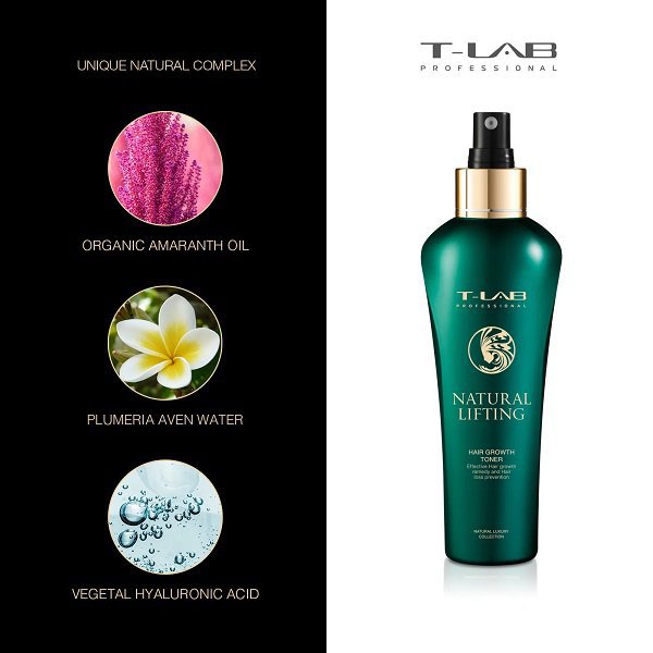 T-LAB PROFESSIONAL Natural Lifting Hair Growth Toner tonikas, 150ml