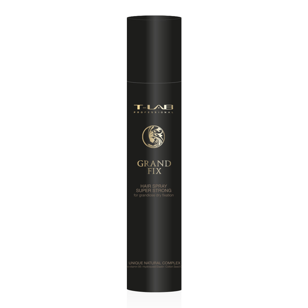 T-LAB PROFESSIONAL Grand Fix Hair Spray Super Strong itin stiprios fiksacijos plaukų lakas grandioziniai plaukų fiksacijai, 300ml