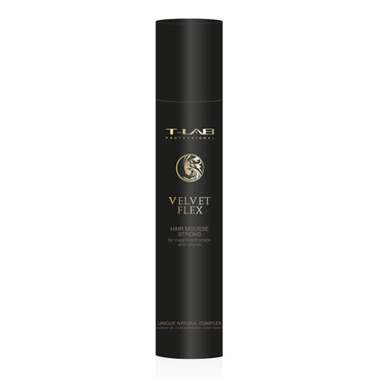 T-LAB PROFESSIONAL Velvet Flex Hair Mousse Strong Hold stiprios fiksacijos plaukų putos, 300ml