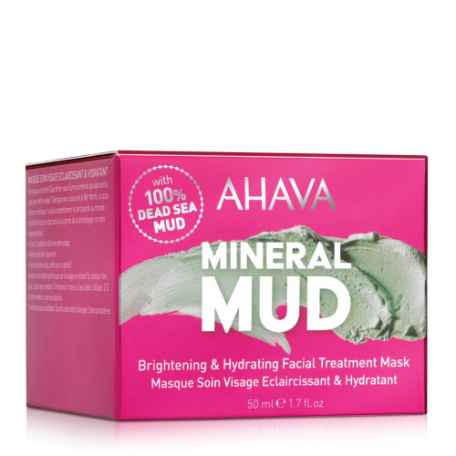 AHAVA MINERAL MUD šviesinamoji ir drėkinamoji veido kaukė, 50ml