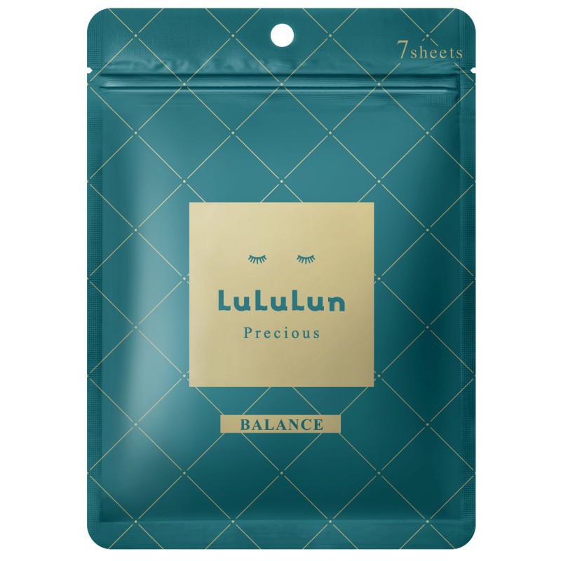 LuLuLun Precious Mask Žalias 7 Pack veido odą drėkinančių ir atkuriančių vienkartinių lakštinių veido kaukių rinkinys jautriai, senstančiai odai, 7 vnt.