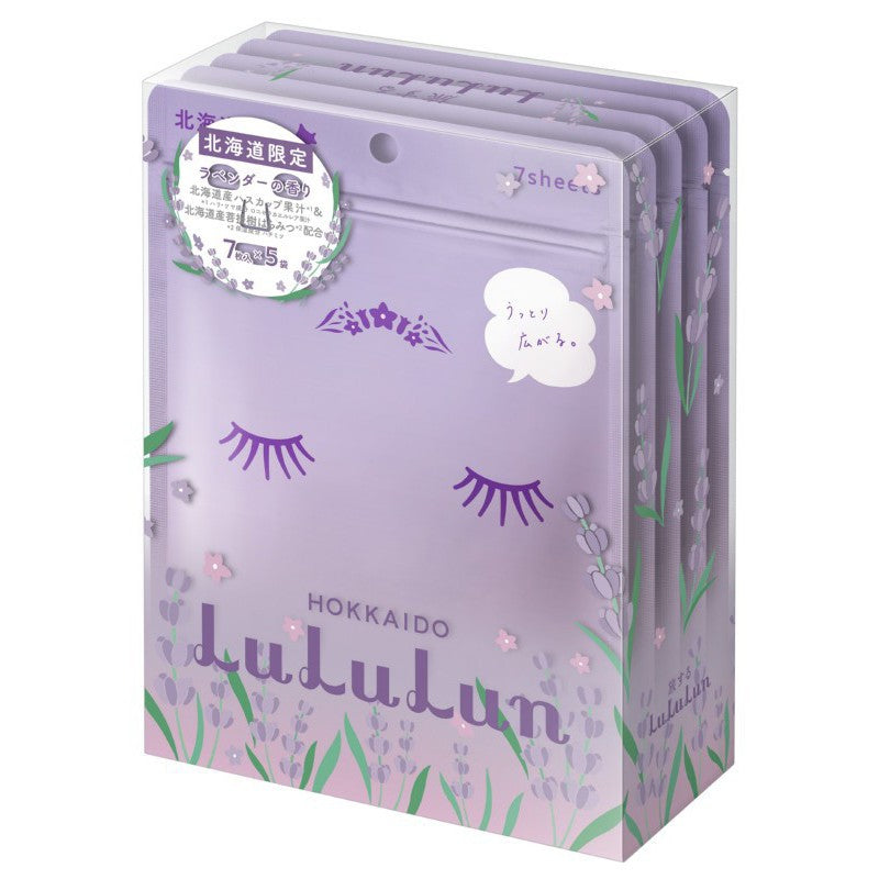 LuLuLun Premium Sheet Mask Hokkaido Lavender 35 Pack raminančių ir puoselėjančių odą vienkartinių veido kaukių rinkinys, 5 x 7 vnt.