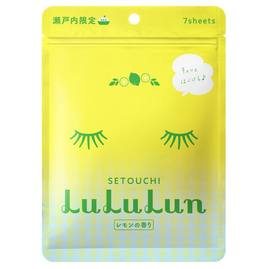 LuLuLun Premium Sheet Mask Setouchi Lemon 7 Pack vienkartinių veido kaukių rinkinys, atgaivina ir subalansuoja veido odą, 7 vnt.