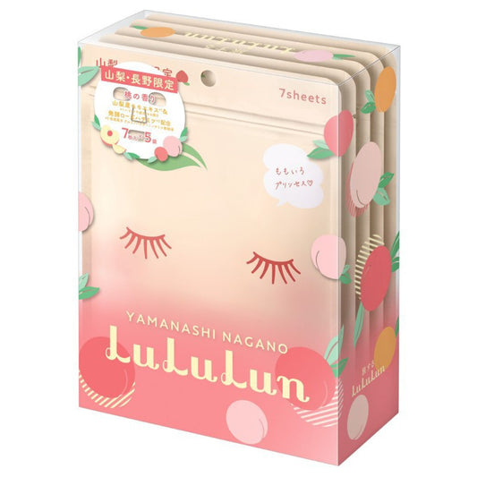 LuLuLun Premium Sheet Mask Yamanashi Peach 35 Pack intensyviai drėkinančių ir minkštinančių vienkartinių veido kaukių rinkinys, 5 x 7 vnt.